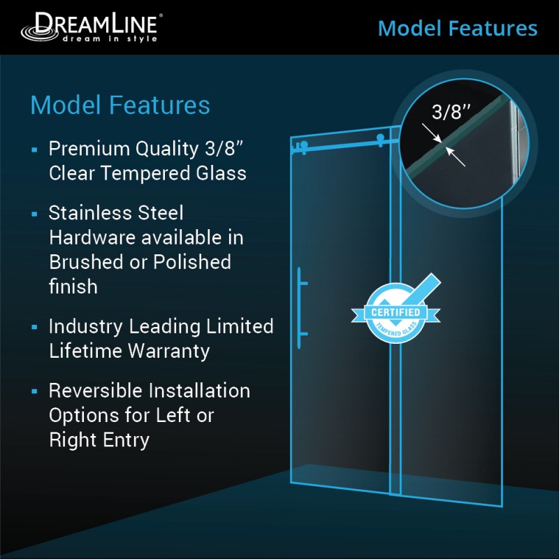Enigma Air Frameless Single Sliding Shower Door