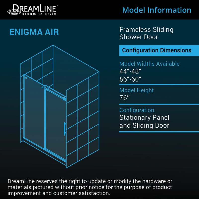 Enigma Air Frameless Single Sliding Shower Door