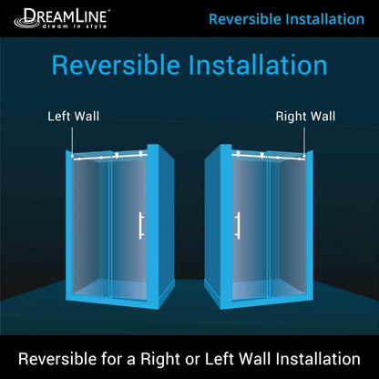 Enigma-X Frameless Single Sliding Shower Door and Double Sided Handle
