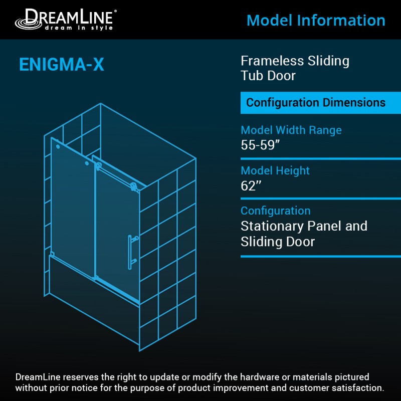 Enigma-X Frameless Single Sliding Shower Door and Single Sided Handle