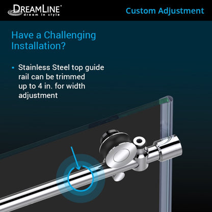 Enigma-X Frameless Single Sliding Shower Door and Single Sided Handle