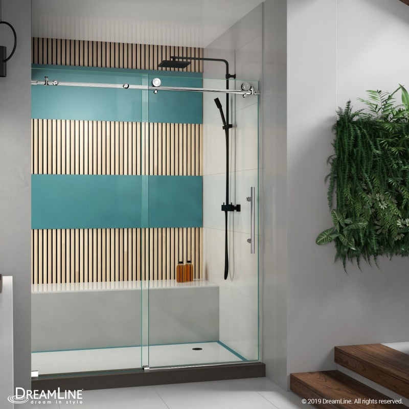 Enigma-X Frameless Single Sliding Shower Door and Single Sided Handle