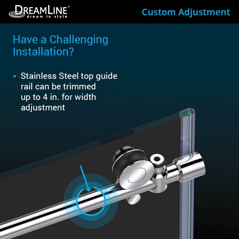 Enigma-X Frameless Single Sliding Shower Door and Single Sided Handle