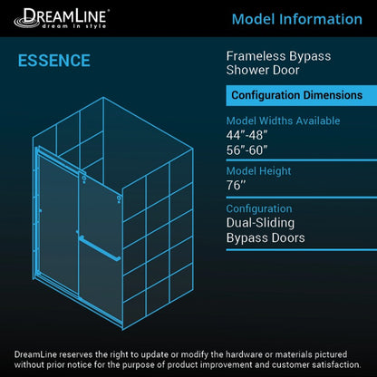 Essence Frameless Double Sliding Shower Door