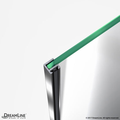 Flex Semi-Frameless Pivot Shower Door Kit with Diamond Style Wall and White Shower Base Pan and Center Drain