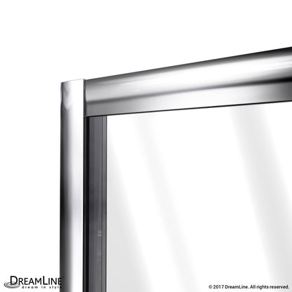 Flex Semi-Frameless Pivot Shower Door Kit with White Shower Base Pan and Right Drain
