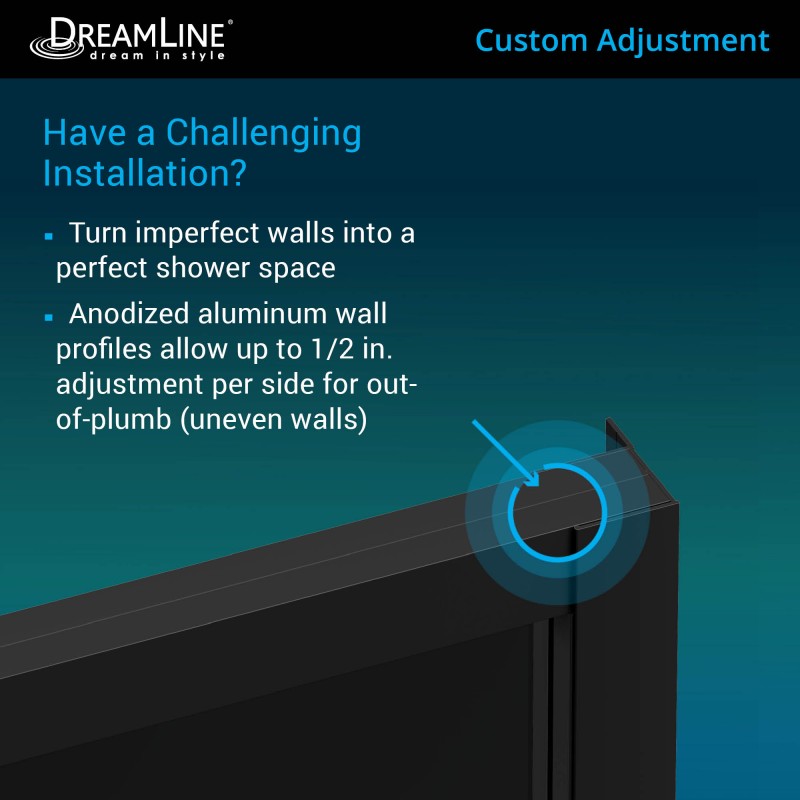 French Corner Enclosure Center Sliding Shower Door Kit with White Shower Base Pan