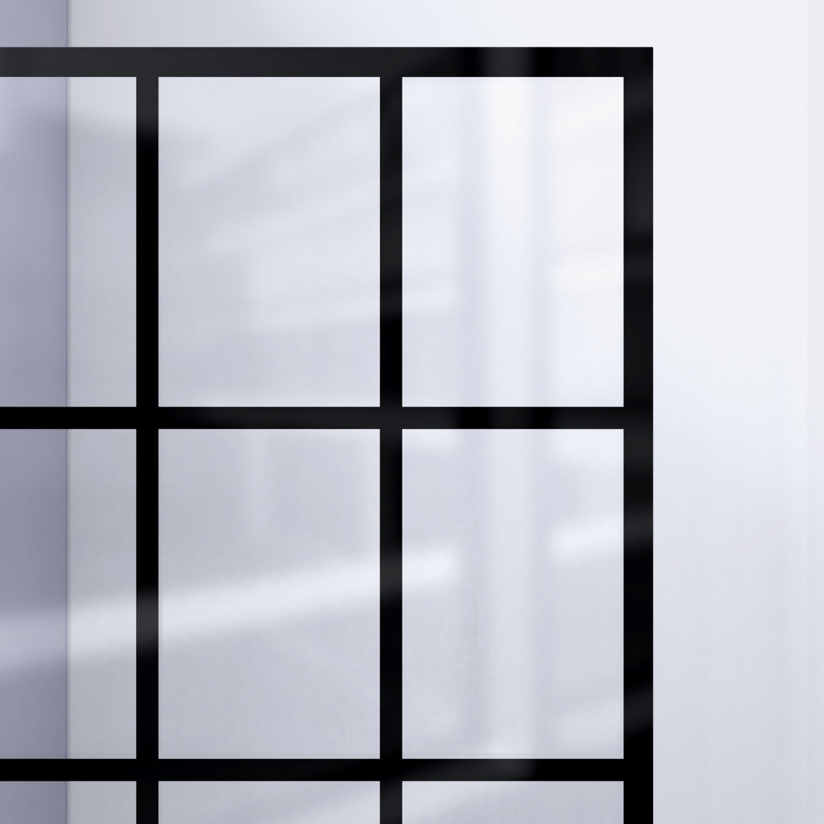 French Linea Toulon black grid pattern glass detail