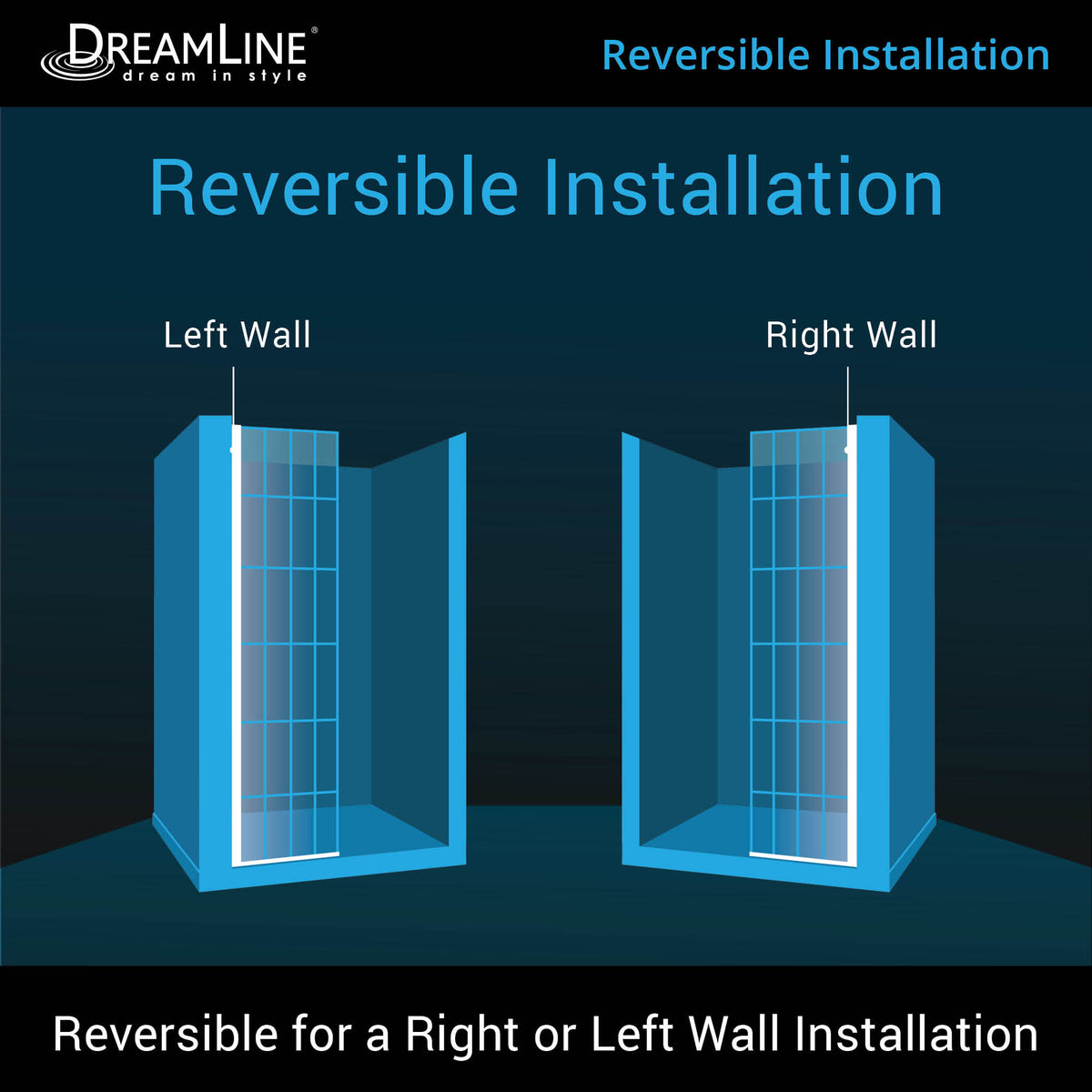 French Linea Toulon panel installs on a right or left wall