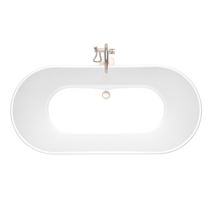 Top view of the Infinity-Z freestanding bathtub showing the center drain