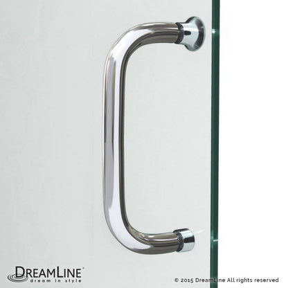 Infinity-Z Semi-Frameless Single Sliding Shower Door Kit with White Shower Base Pan and Left Drain