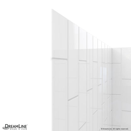 Infinity-Z Semi-Frameless Single Sliding Tub Door Kit with Subway Style Wall