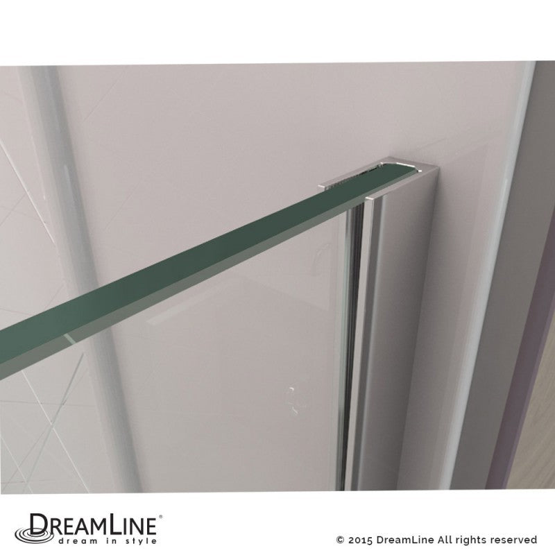 Linea Frameless Stationary Shower Panel Corner Enclosure for Open Entry Design