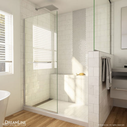 Linea Frameless Stationary Shower Panel with Towel Bar