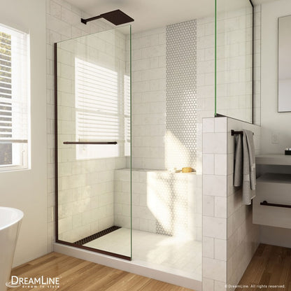 Linea Frameless Stationary Shower Panel with Towel Bar