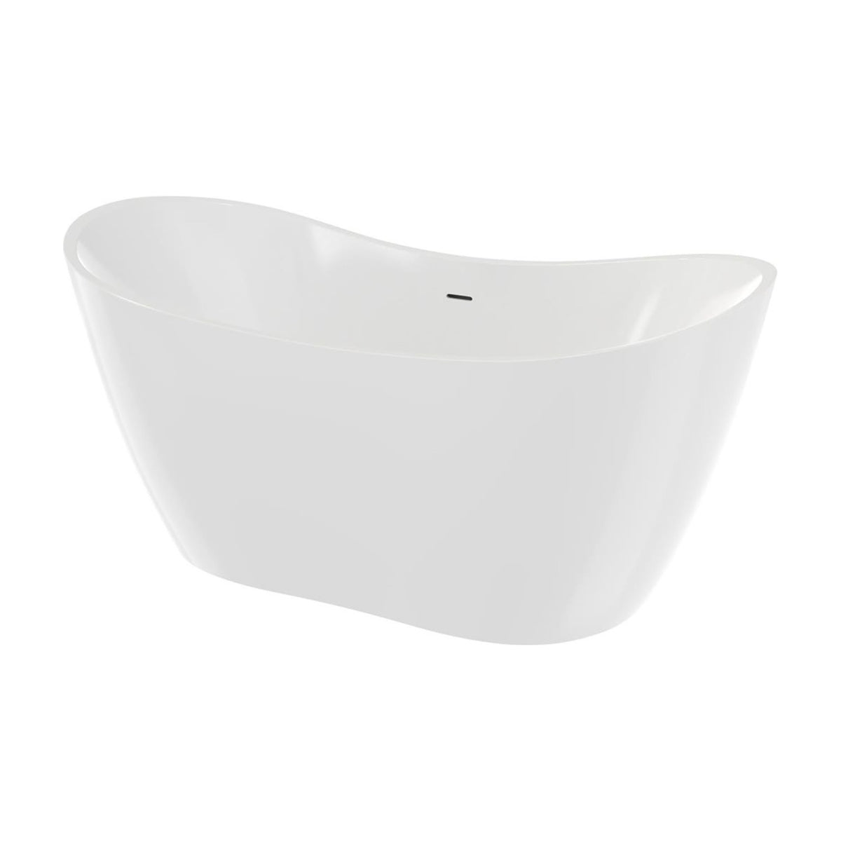 Nile 54 inch freestanding acrylic bathtub in gloss white
