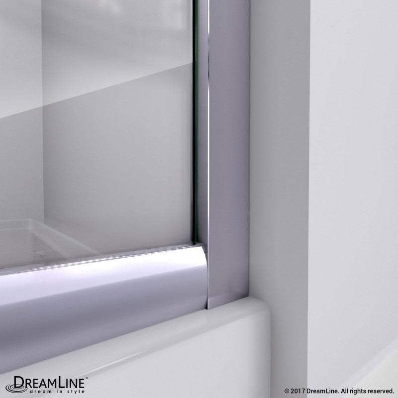 Prime Semi-Frameless Corner Enclosure Center Sliding Shower Door Kit with Black Shower Base Pan and Corner Drain