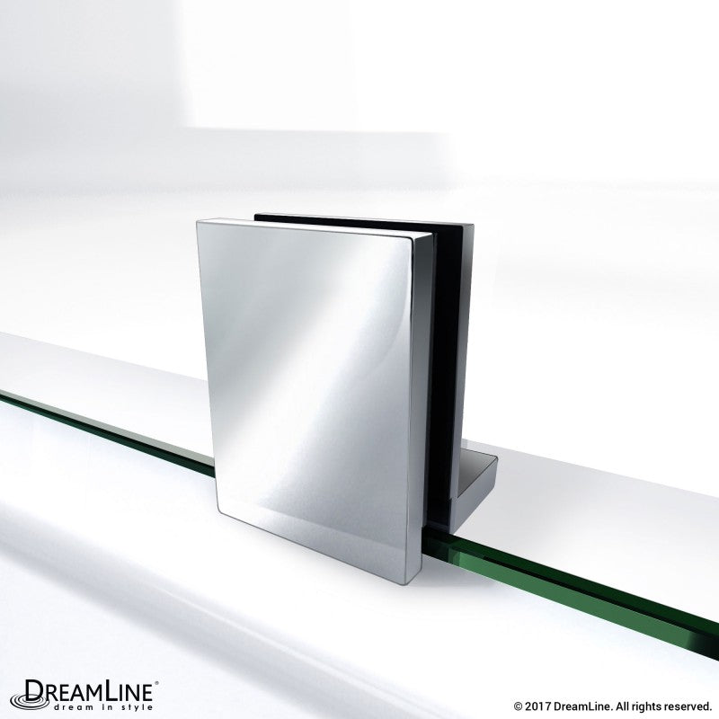 Prism Plus Frameless Neo-Angle Hinged Shower Door for Corner Enclosure Kit with Biscuit Shower Base Pan and Corner Drain
