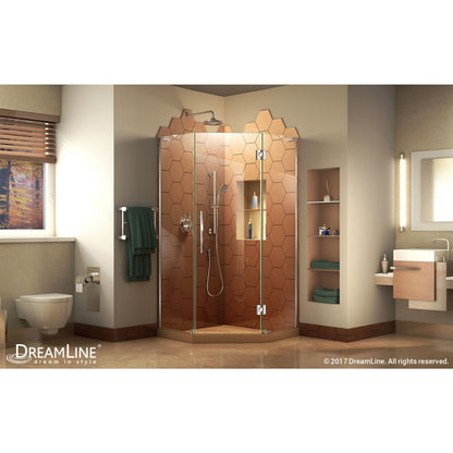 Prism Plus Frameless Neo-Angle Hinged Shower Door for Corner Enclosure