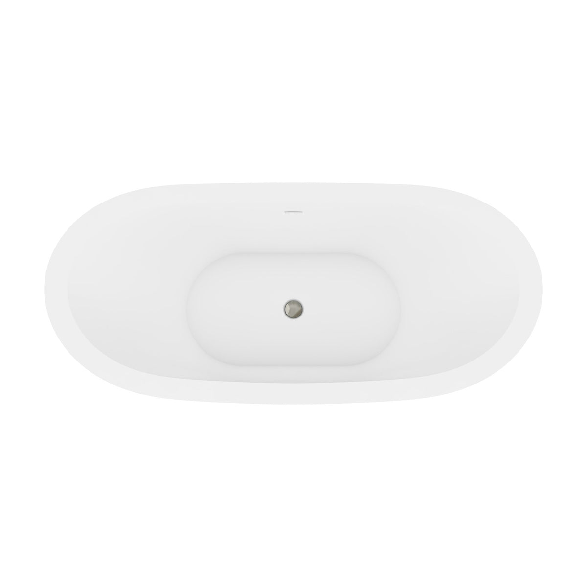 Prospero 69 inch freestanding acrylic bathtub in gloss white with Polished Nickel drain