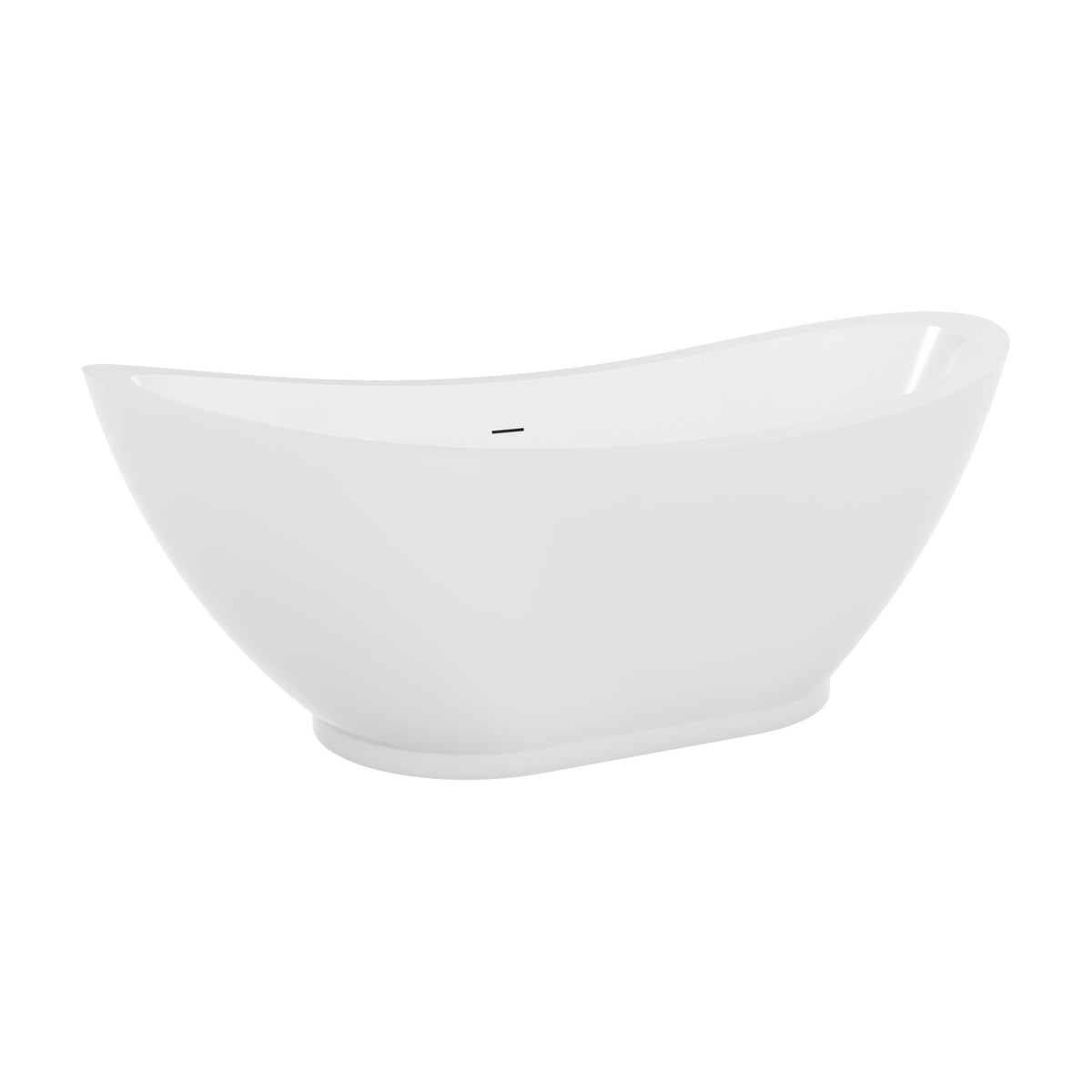Prospero 69 inch freestanding acrylic bathtub in gloss white with Polished Nickel drain