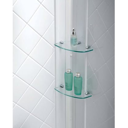 QWALL-Tub acrylic wall kit glass shelves detail