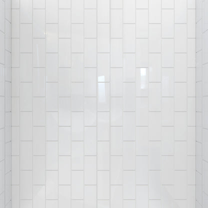 QWALL-VS white vertical subway wall pattern close up