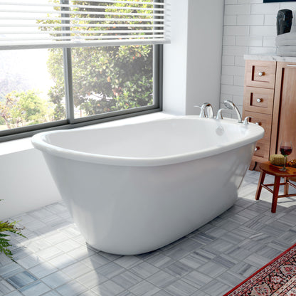 Seneca 60 inch white acrylic freestanding bathtub