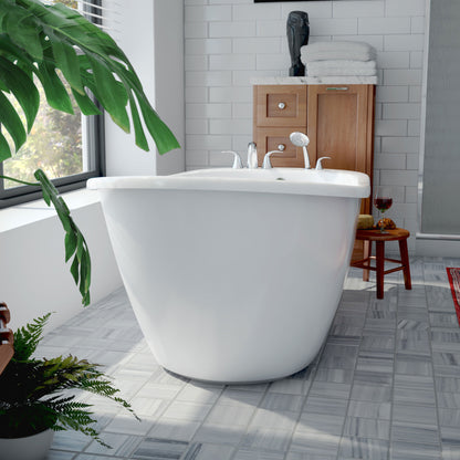 Front view of the Seneca 60 inch freestanding bathtub
