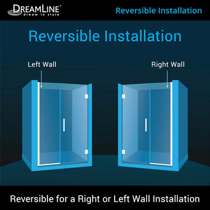 Unidoor Plus Frameless Hinged Shower Door (40"W to 50"W)