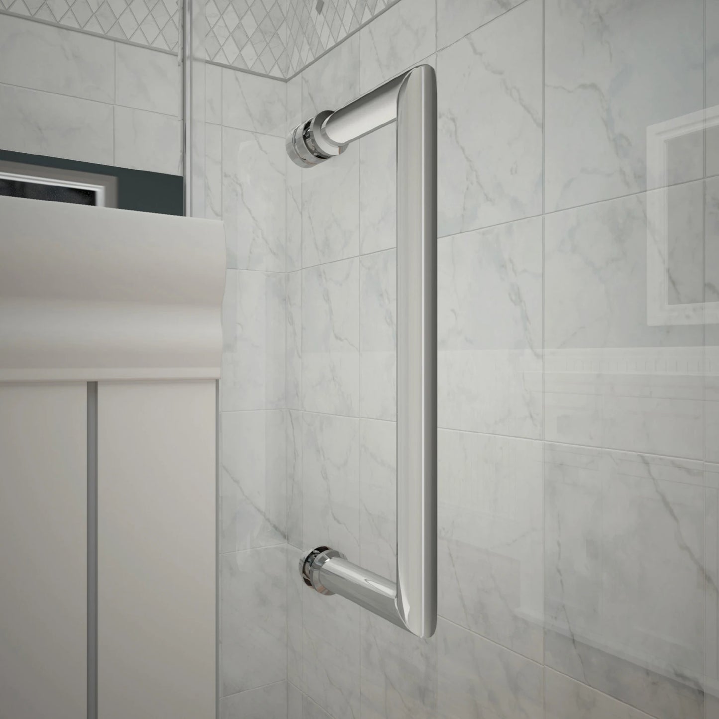 Unidoor Plus Frameless Hinged Shower Door (50"W to 61"W)