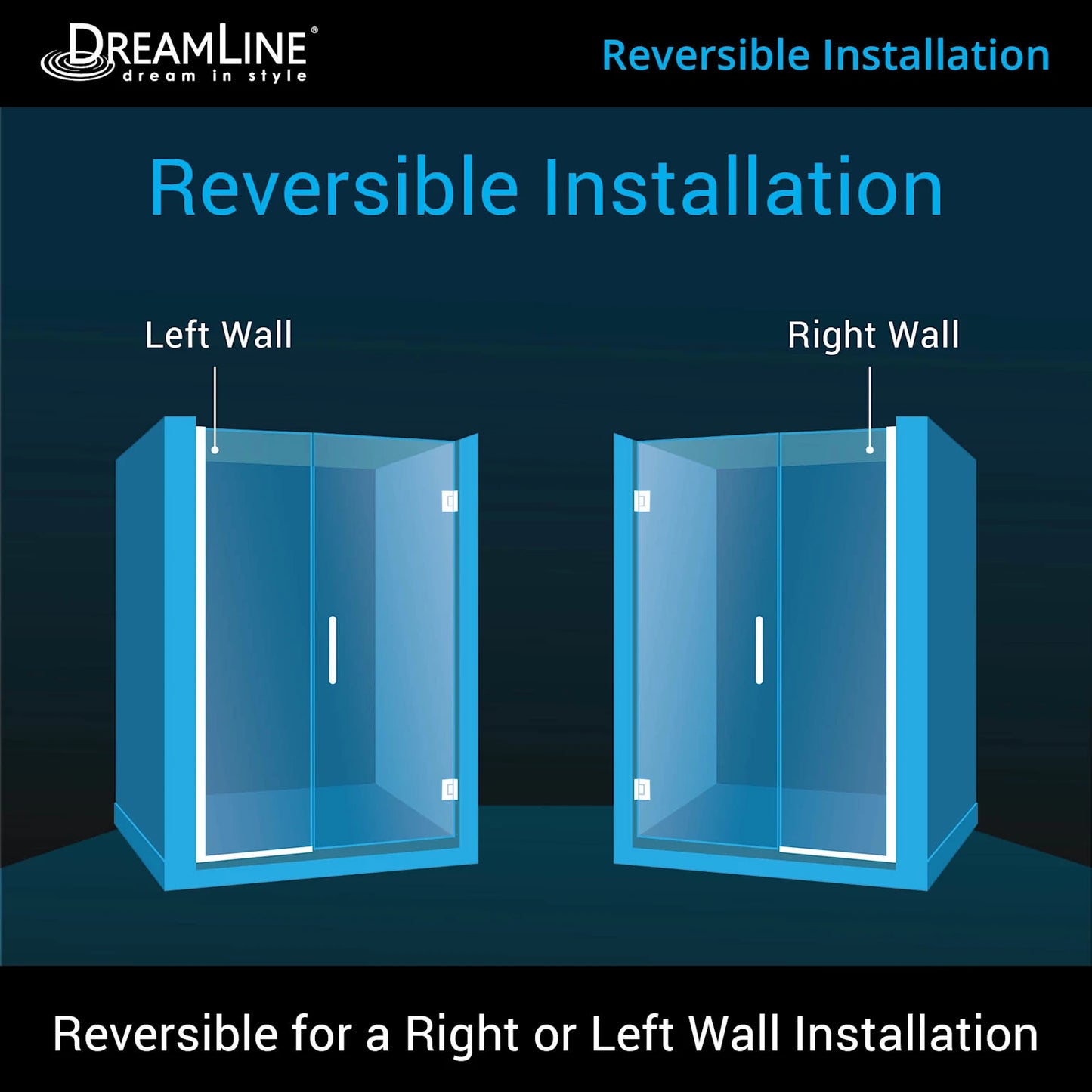Unidoor Plus Frameless Hinged Shower Door (50"W to 61"W)