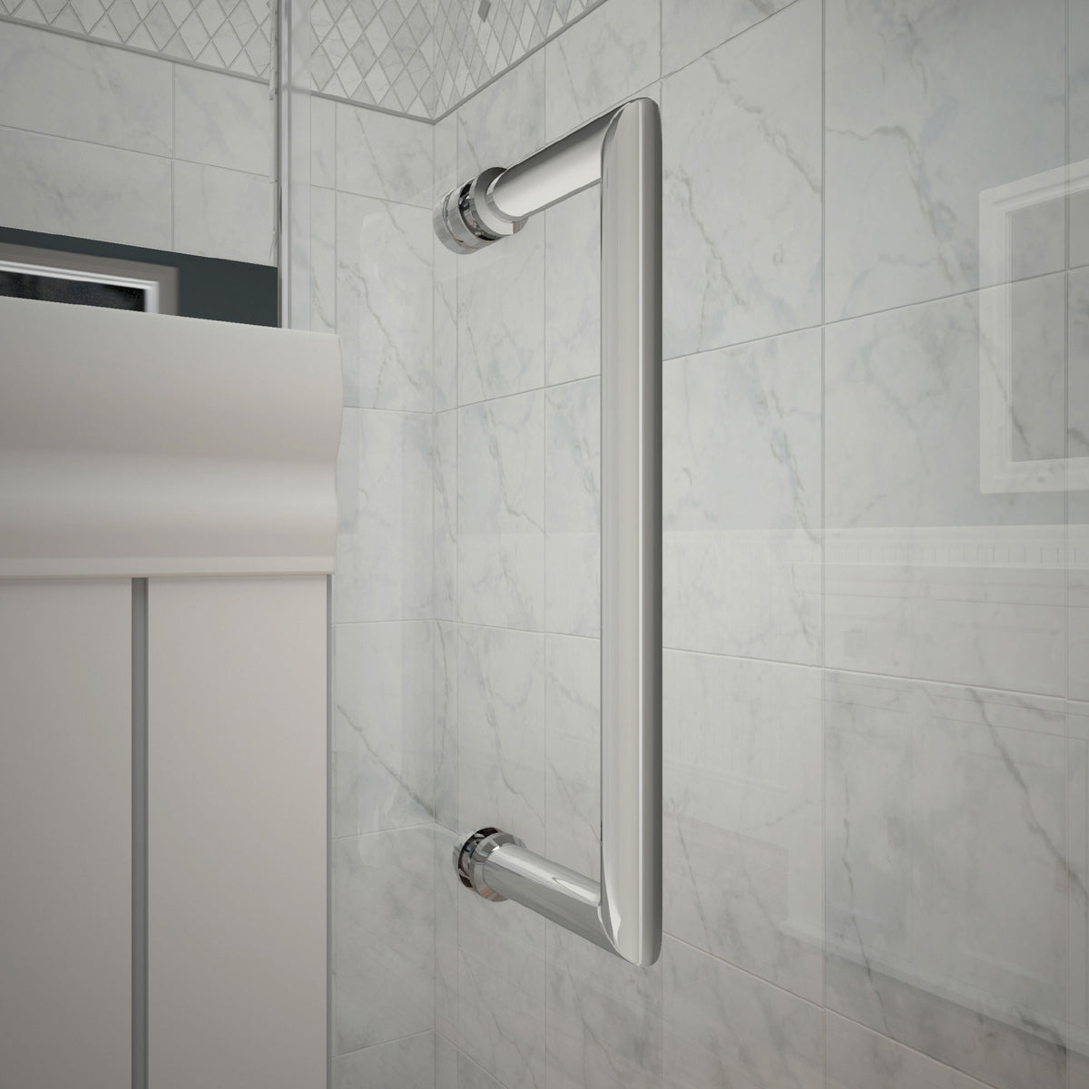 Unidoor-X shower door handle in Polished Chrome