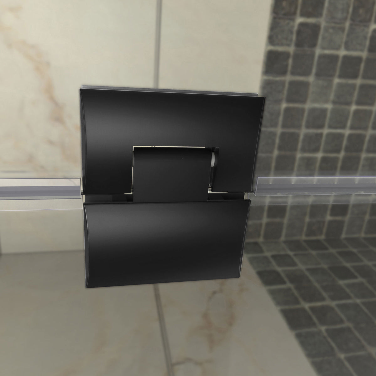 Unidoor-X solid brass glass to glass self closing hinge in Satin Black