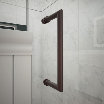 Unidoor-X shower door pull handle in Oil Rubbed Bronze
