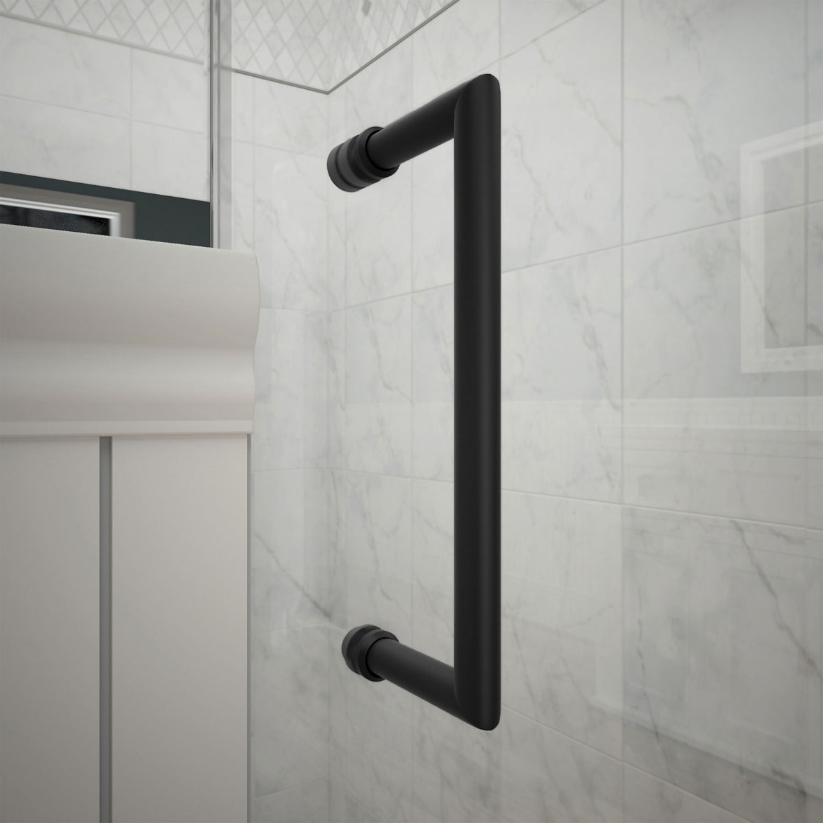 Unidoor-X shower door pull handle in Satin Black