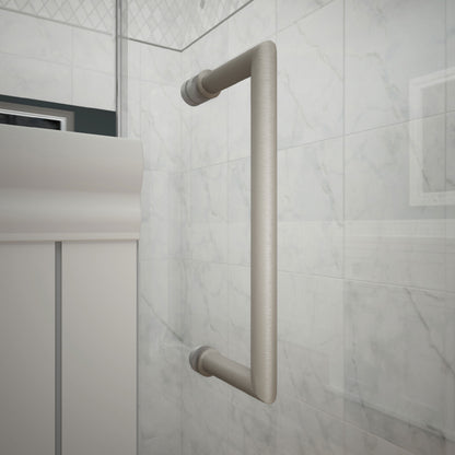 Unidoor-X shower door pull handle in Brushed Nickel