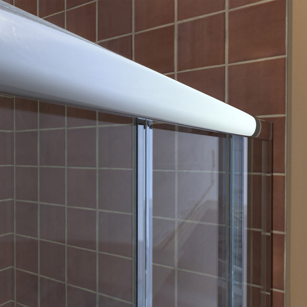 Visions shower door guide rail detail