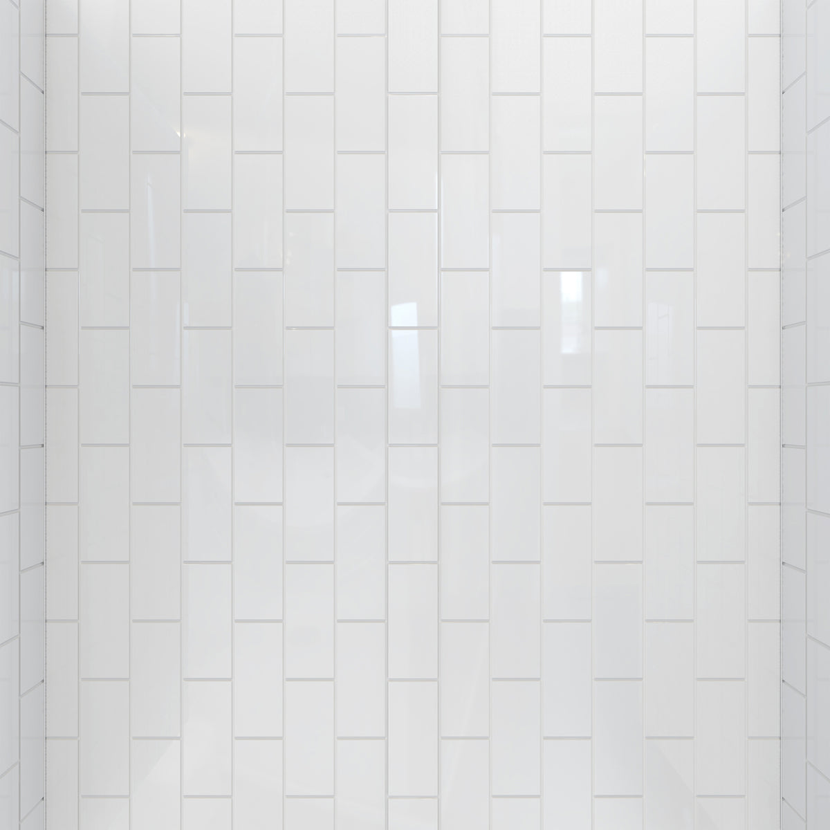 White subway style wall panel pattern detail
