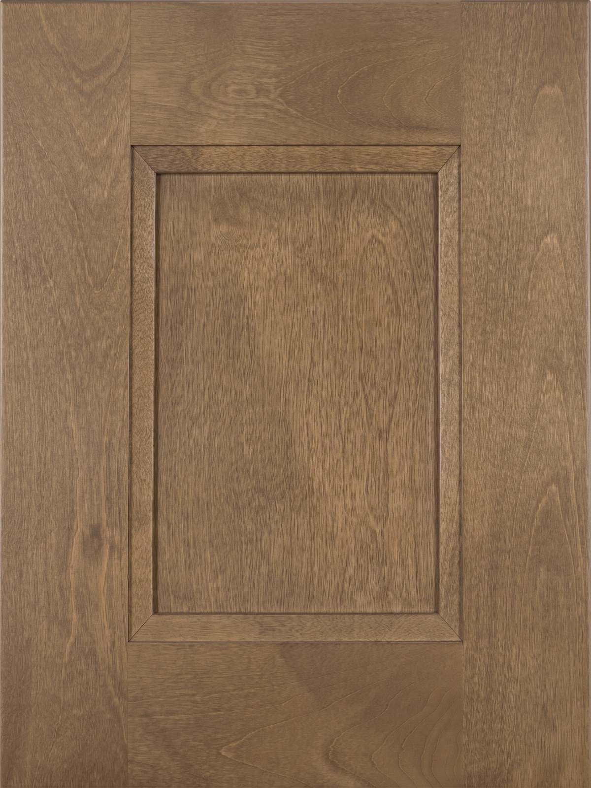 Caramel Bronze Double Shaker kitchen cabinet door sample in solid birch, American framed full overlay, DK Collection