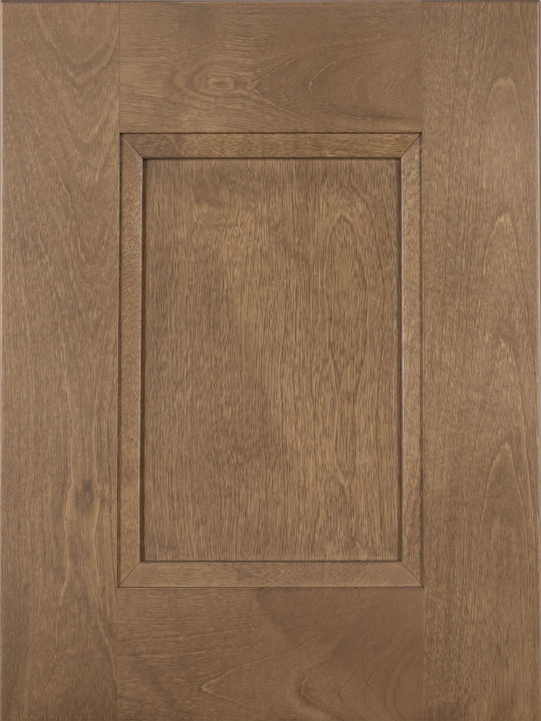Caramel Bronze Double Shaker kitchen cabinet door sample in solid birch, American framed full overlay, DK Collection