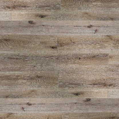 Muse Iron Grey waterproof SPC vinyl plank flooring, matte wood look, embossed surface, beveled edges, 48 by 9 inch planks