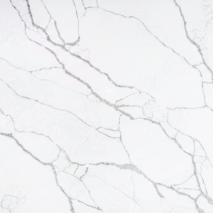 Calacatta Alaska engineered quartz slab, polished finish