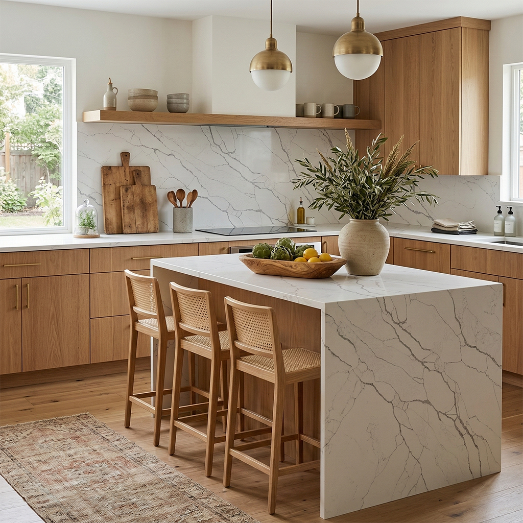 Additional view 2 of the Calacatta Alaska engineered quartz slab