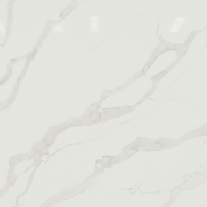 Calacatta Bella engineered quartz slab, polished finish