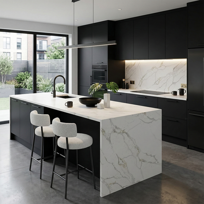 Additional view 2 of the Calacatta Phoenix engineered quartz slab