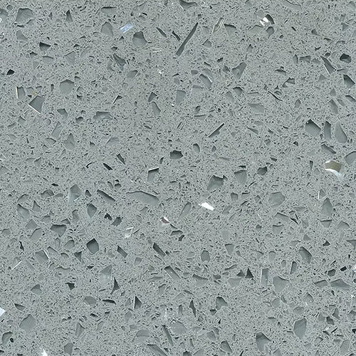 Crystal Grey engineered quartz slab, EC series, polished finish