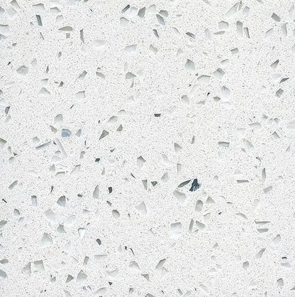 Crystal White engineered quartz slab, EC series, polished finish