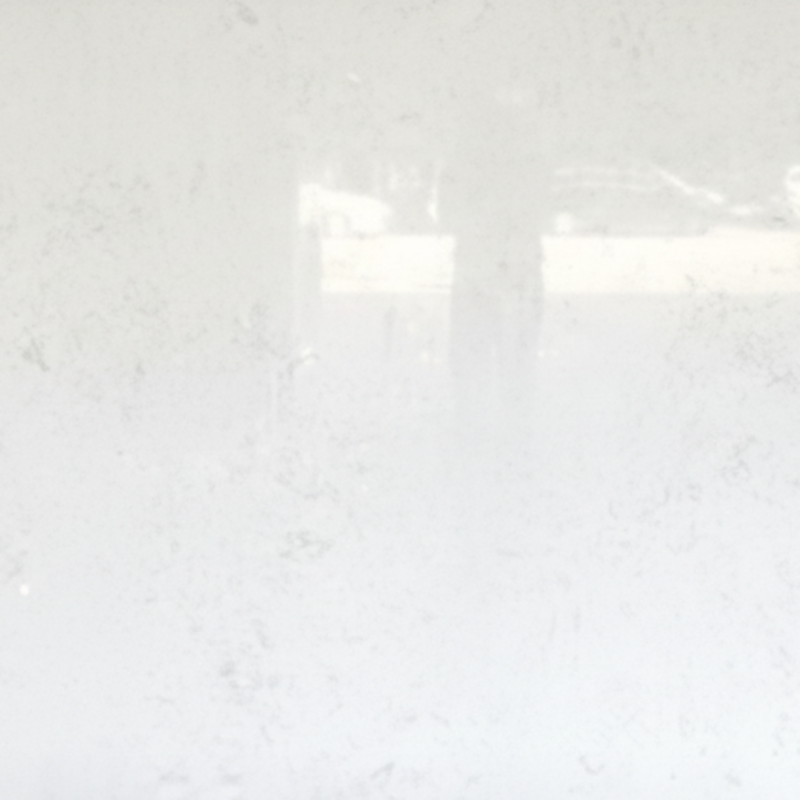 White Carrara engineered marble slab, polished finish