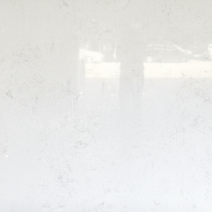 White Carrara engineered marble slab, polished finish